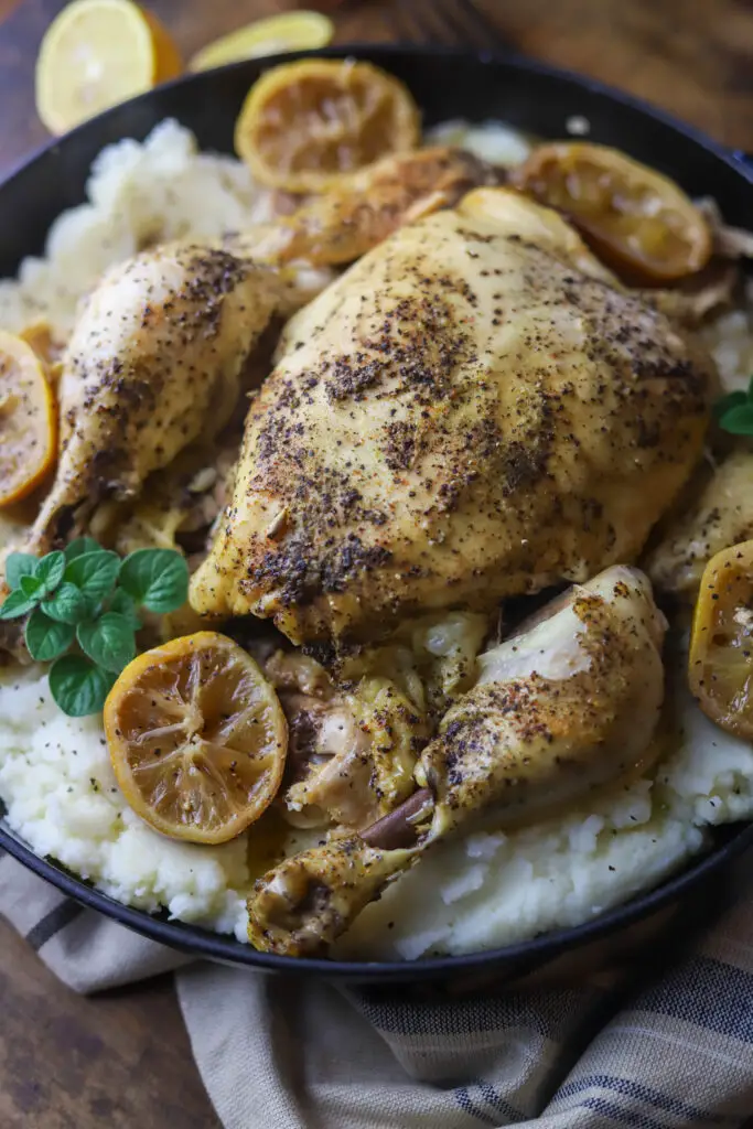 This lemon butter crockpot whole chicken. It's literally so simple, so delicious, and the possibilities of ways to eat at our endless. It’s tender and juicy and flavorful enough to eat by itself or shred it apart and use it in another recipe. 