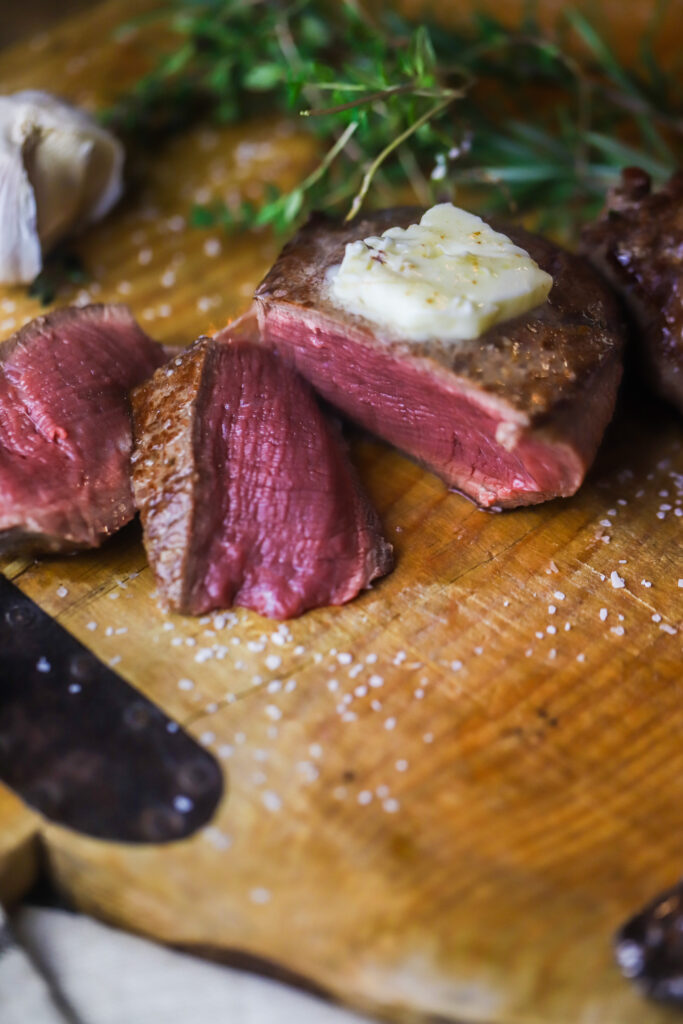 Can't beat an easy cast iron filet mignon. Takes less than 15 minutes to make them. You'll sear them super hot then add butter, garlic and a mix of herbs, pop them in the oven until your desired temp. They are so perfectly delicious, and seriously one of the easiest and quickest things to make.