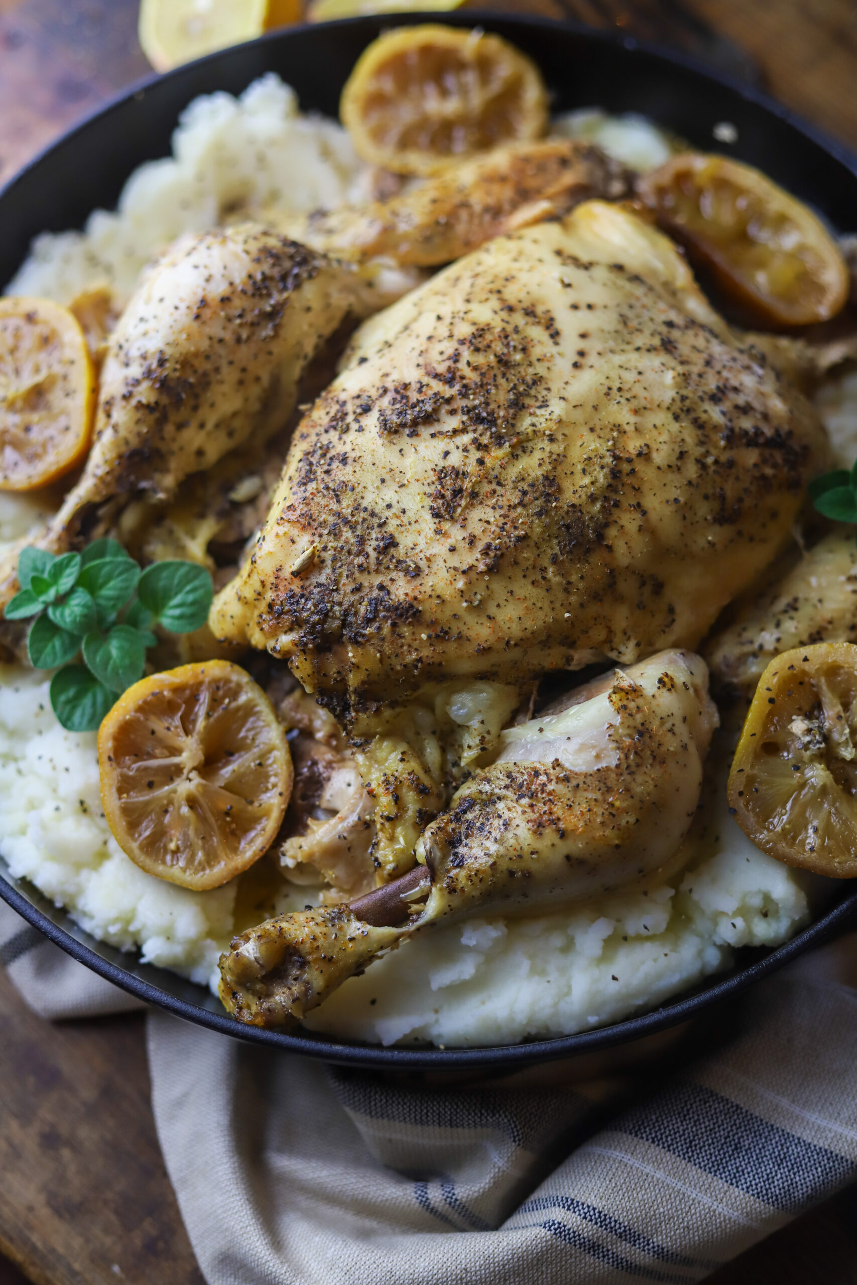 Lemon Butter Crockpot Whole Chicken