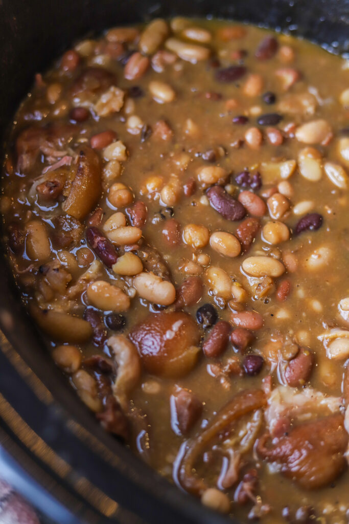 Call it soup or call it just beans, this 15 bean soup with ham is so simple and delicious. This recipe technically a soup or just a crockpot full of beans. You buy the bag of 15 beans from the grocery store. Put them in the crockpot with some ham hock and plenty of broth and water. Cook on low for about 8 hours. These beans are amazing and so simple to make. 