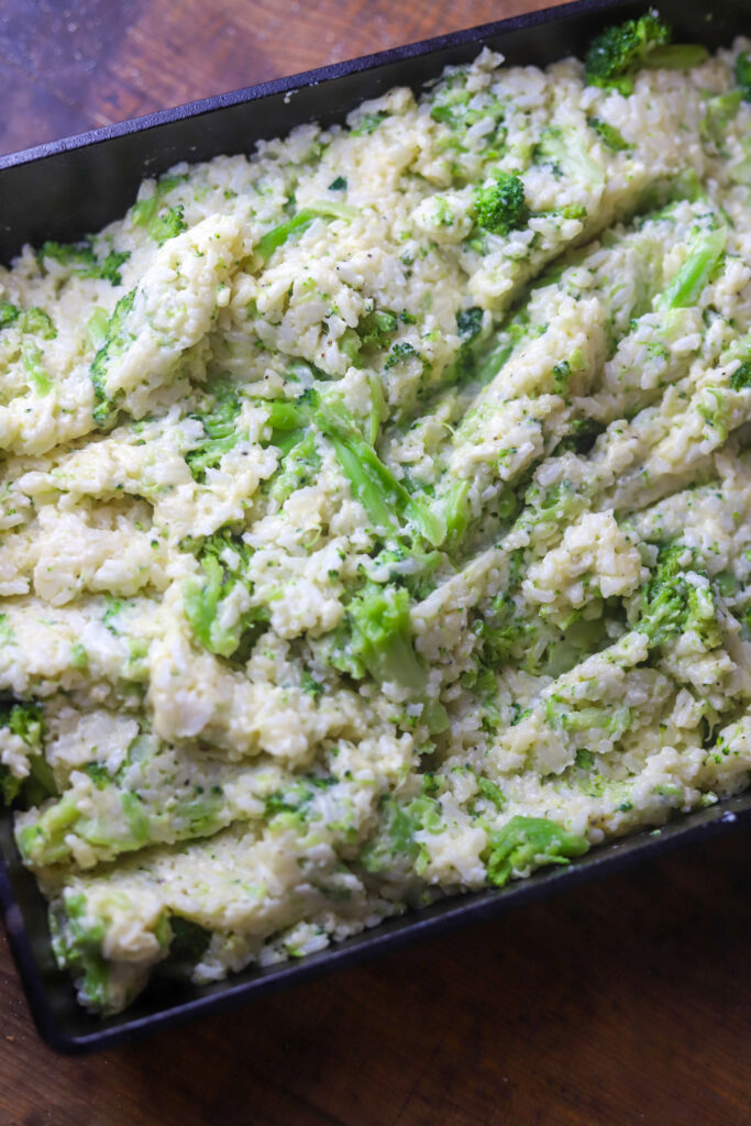 This broccoli rice cheese casserole. Omg. The ultimate side for any family function. It's a creamy, cheese rice mixture with broccoli florets folded in topped with an overly buttery Ritz cracker topping. Bake to bring it all together. This side is so simple and one of my favorite comfort dishes. 