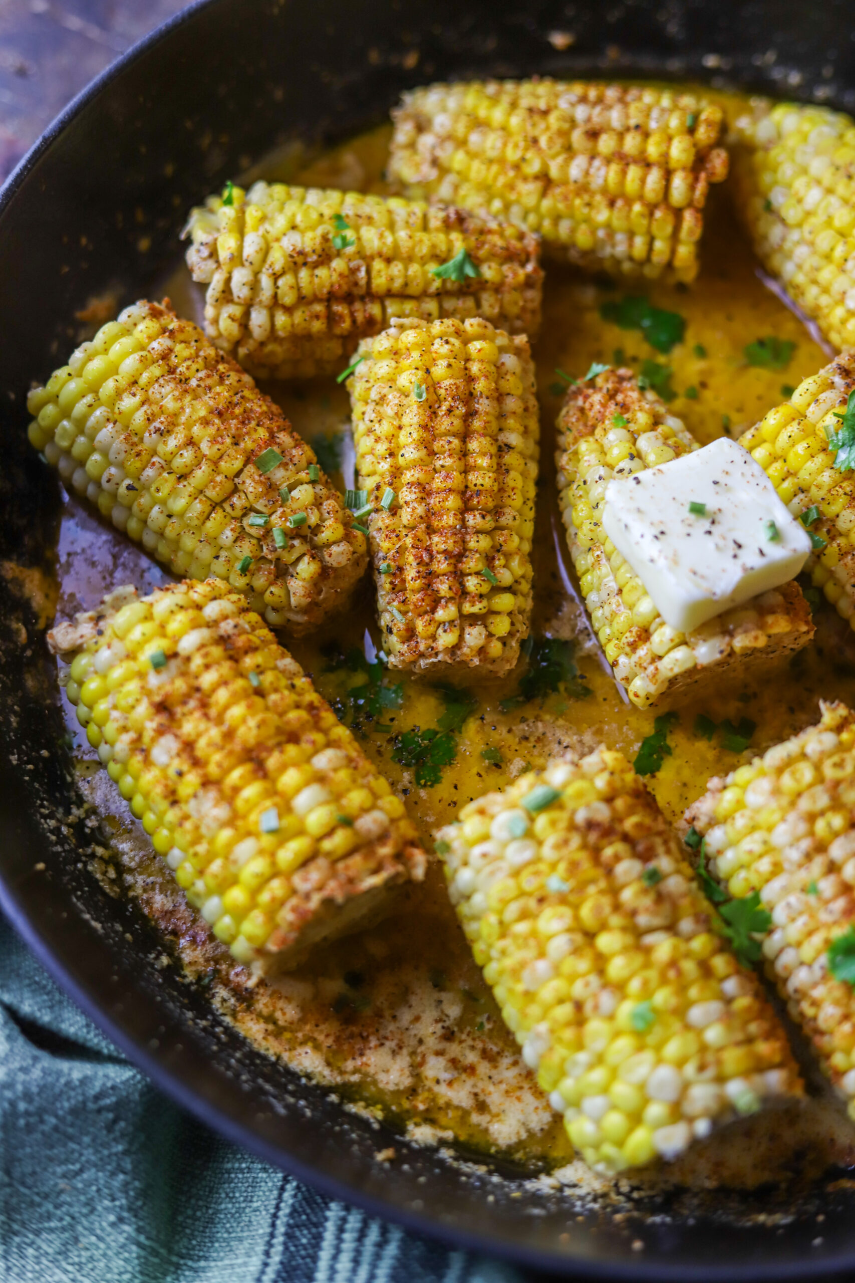 Skillet Cajun Corn on the Cob