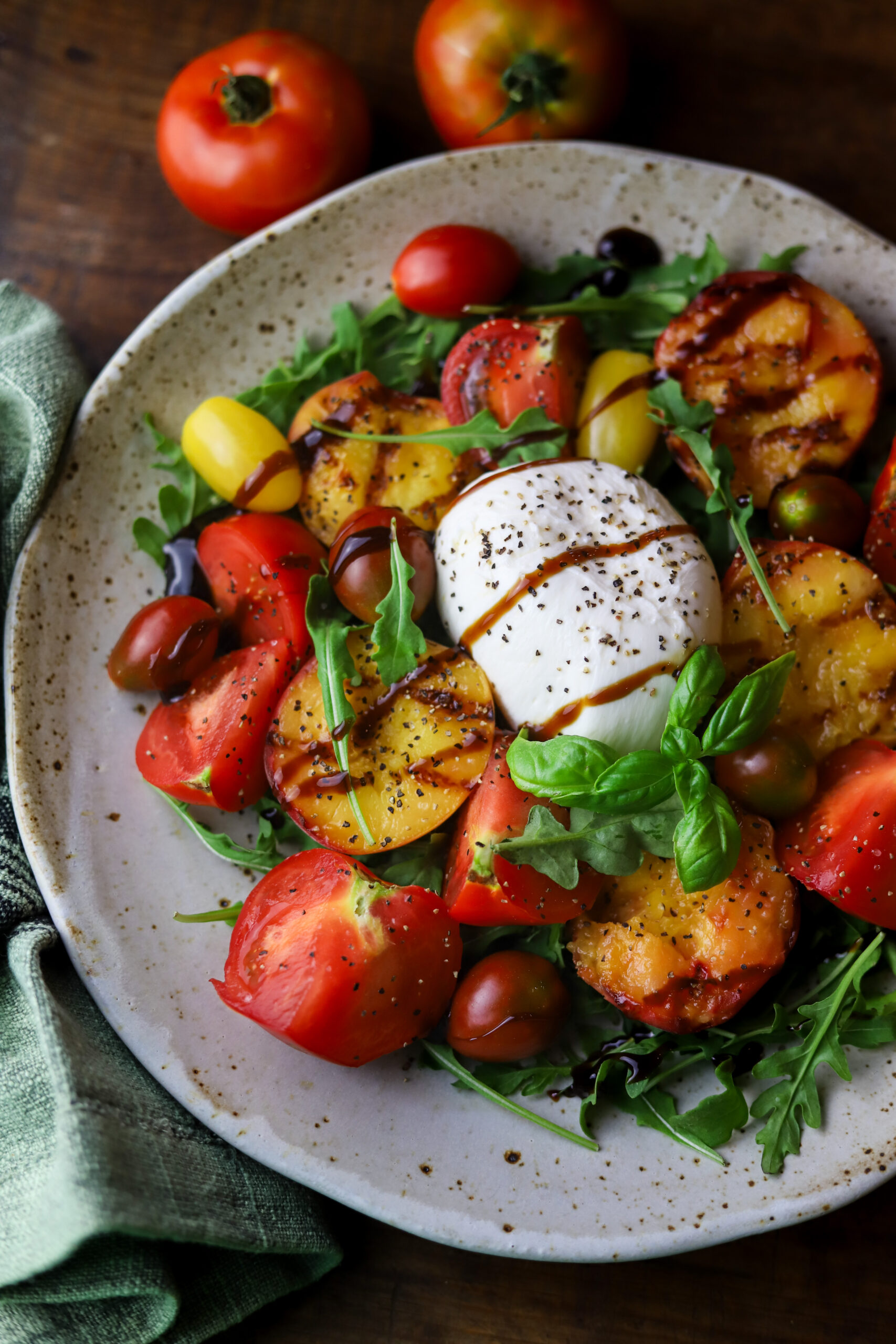 Grilled Peach and Burrata Salad