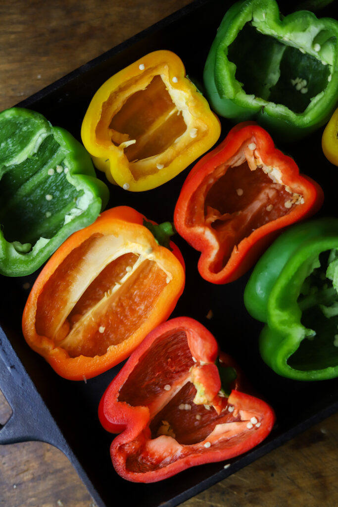 These dirty rice stuffed peppers are a perfect comfort meal. You can't beat a Louisiana dirty rice stuffed into sweet bell peppers. I added some Monterrey and Pepper Jack cheeses for added flavor. This is an amazingly delicious twist on a traditional stuffed pepper recipe. 