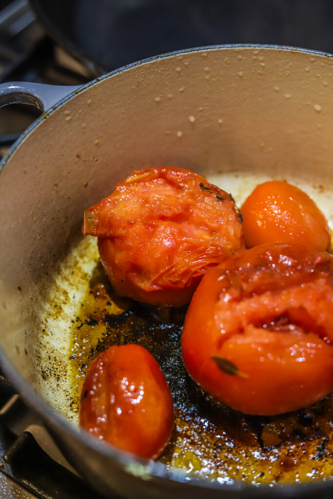 I love this creamy tomato basil soup. For this recipe, I roasted several fresh tomatoes in some olive oil with fresh herbs. Then, they'll simmer and come together in some broth with some tomato paste, sauce and a few seasonings. Add in the heavy cream to send it over the top. This soup is so silky and delicious, you'll be making it all soup season long. 