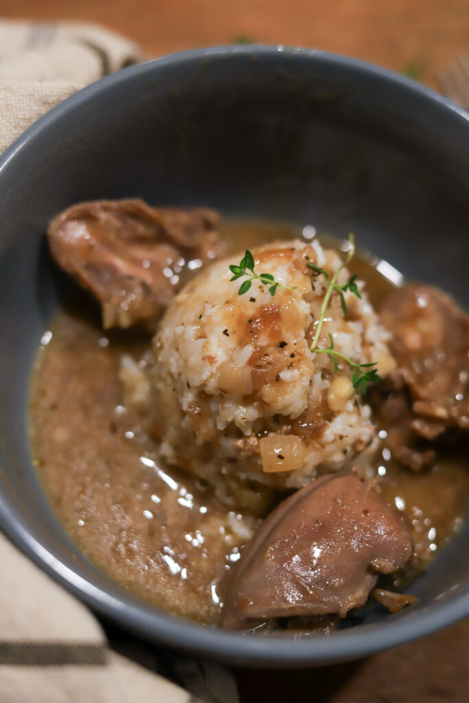 This smothered dove meat with rice and gravy is so delicious this time of year. It's dove season in Louisiana, and there's nothing better than a big pot of doves. If you're not into wild game, this may not be for you, but this recipe is delicious. You'll brown your doves then simmer them with some vegetables, French onion soup and a lot of spices. You really can't beat dove recipes.