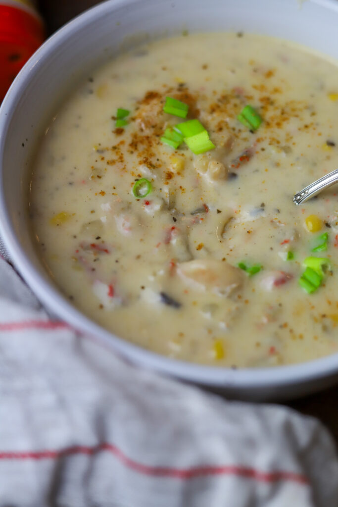 You cannot beat this easy crawfish, shrimp and corn bisque. When it starts getting cooler outside, it's just natural to start craving soup. This one is delicious and so easy to make. It's a creamy base packed with whole kernel corn, crawfish tails and lots of seasonings. It's also made in the crockpot! This recipe is foolproof. If you love seafood bisque and chowder, you'll want to make this.