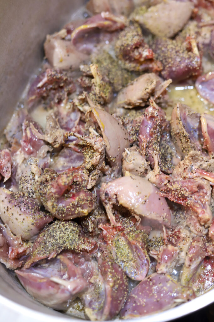 This smothered dove meat with rice and gravy is so delicious this time of year. It's dove season in Louisiana, and there's nothing better than a big pot of doves. If you're not into wild game, this may not be for you, but this recipe is delicious. You'll brown your doves then simmer them with some vegetables, French onion soup and a lot of spices. You really can't beat dove recipes.