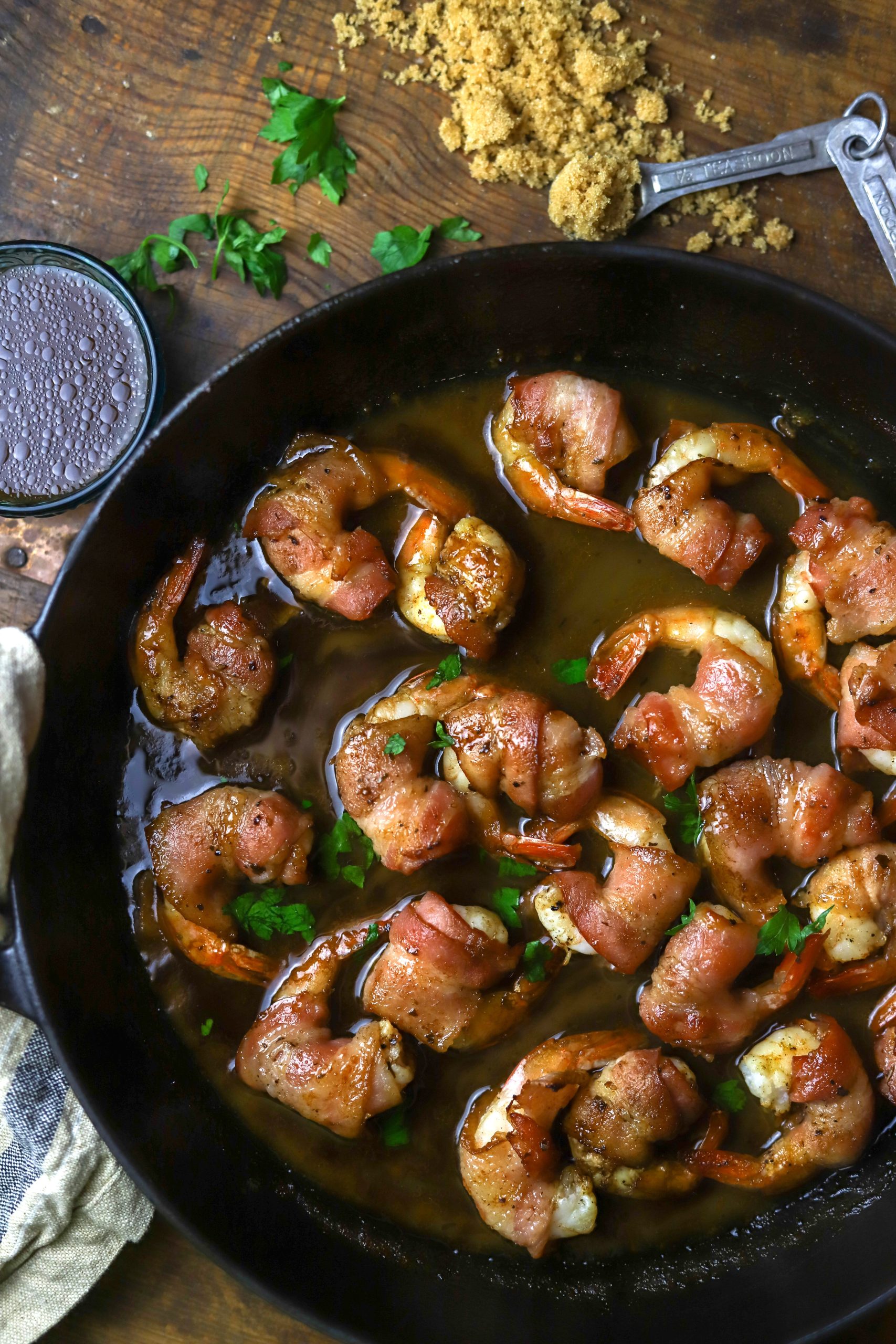 Balsamic Glazed Bacon Wrapped Shrimp