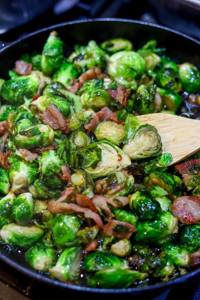 Savor the irresistible combination of caramelized maple syrup and smoky bacon in these easy-to-make maple bacon brussel sprouts.