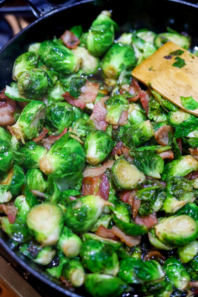 Savor the irresistible combination of caramelized maple syrup and smoky bacon in these easy-to-make maple bacon brussel sprouts.