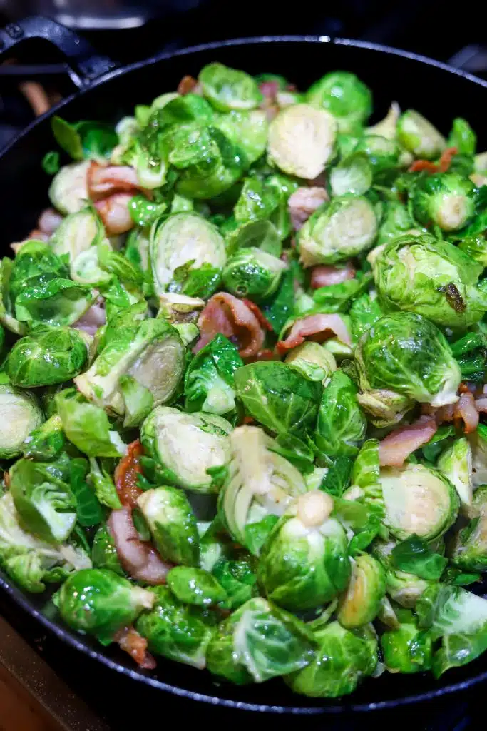 Savor the irresistible combination of caramelized maple syrup and smoky bacon in these easy-to-make maple bacon brussel sprouts.